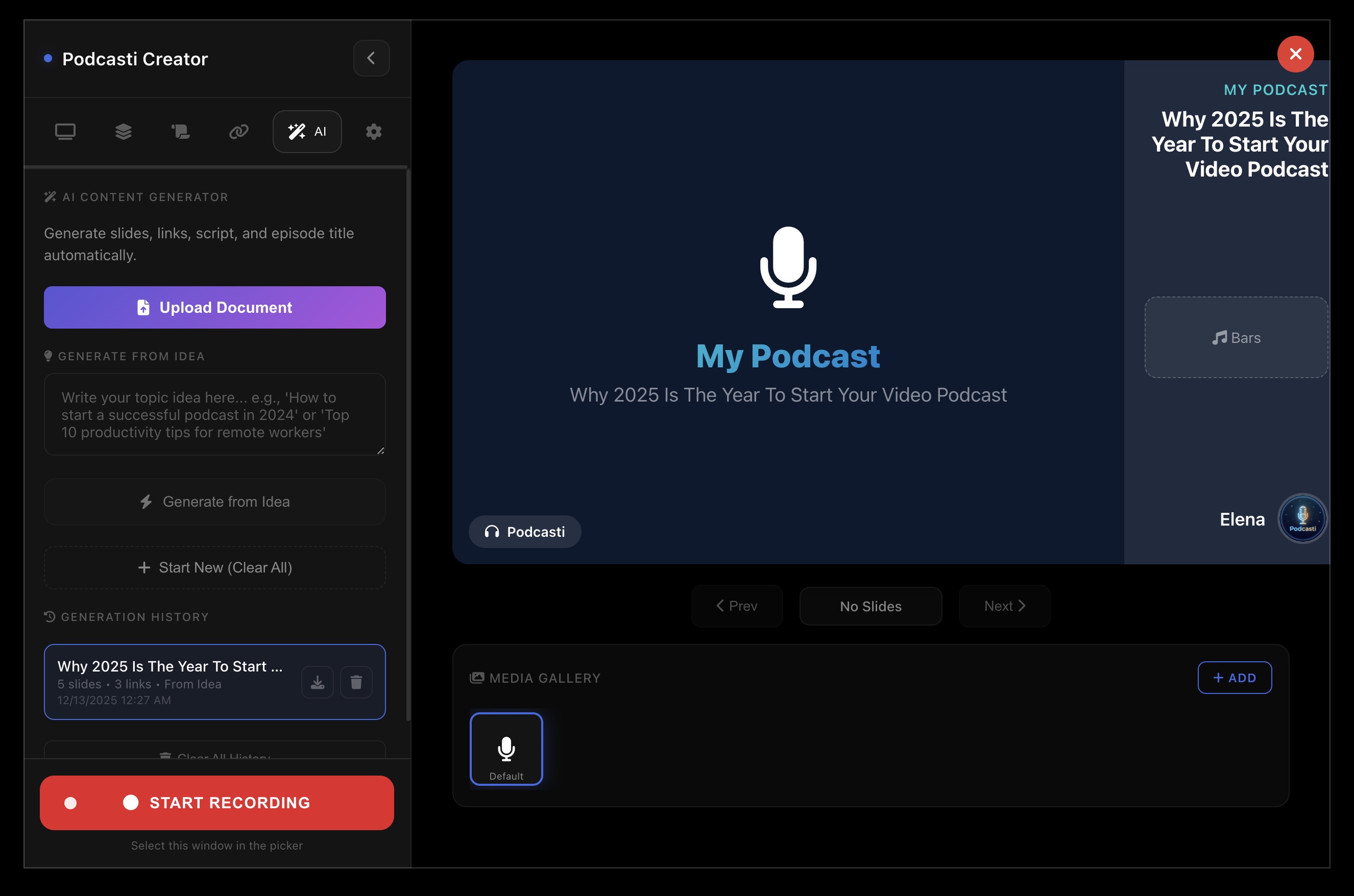 Podcasti AI Content Generation